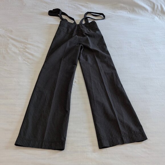 Free People Size 2 Pinstriped Suspender/Overall Pants Black(ish) - Picture 2 of 16